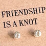 Friendship Knot Earrings In Sterling Silver, thumbnail 6 of 10
