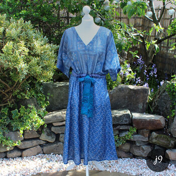 Jacinda Pure Silk Vintage Print Dress, 12 of 12