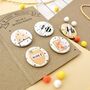 Cute Honey Bee Badges, Pack Of Four, thumbnail 4 of 7