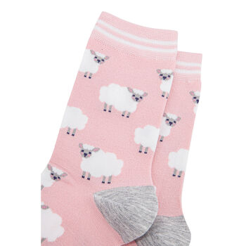 Women's Woolly Sheep Marl Bamboo Socks Pink, 3 of 4