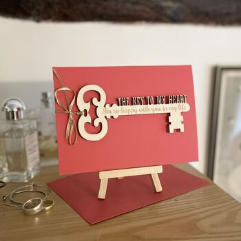 Personalised Key To My Heart Valentines Keepsake Card, 12 of 12