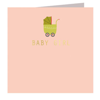 Gold Foiled Baby Girl Card, 2 of 5