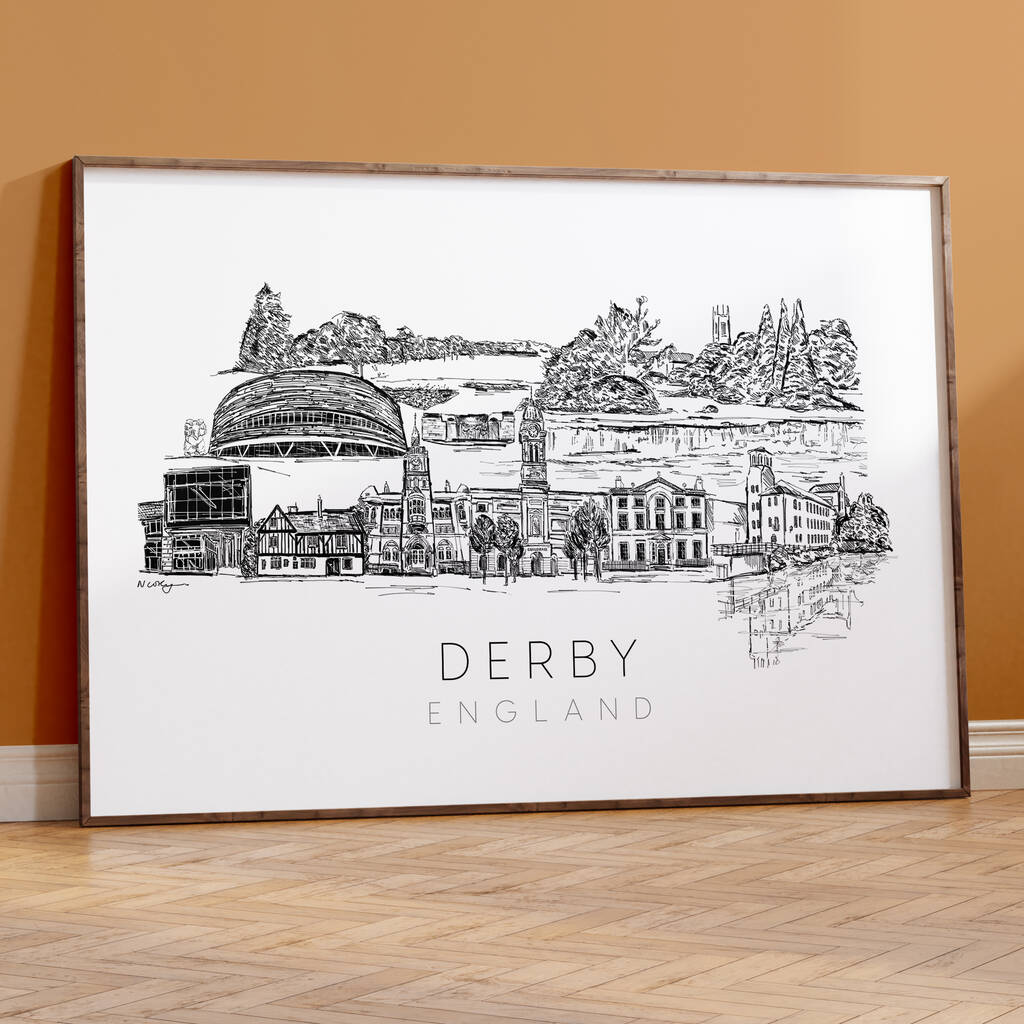 Derby Skyline Cityscape Art Print, 1 of 7