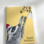 Raccoon With Holly Christmas Card, thumbnail 2 of 8
