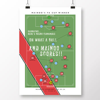 Manchester United Mainoo Fa Cup Final Goal Poster, 2 of 7
