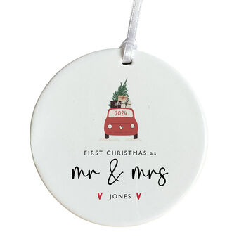First Xmas Married Ornament Keepsake Couples Tree Decoration, 2 of 4