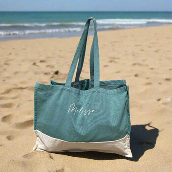 Personalised Emily Square Cotton Beach Bag, 4 of 10