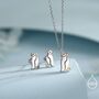 Puffin Bird Pendant Necklace And Stud Earrings In Sterling Silver, thumbnail 1 of 12