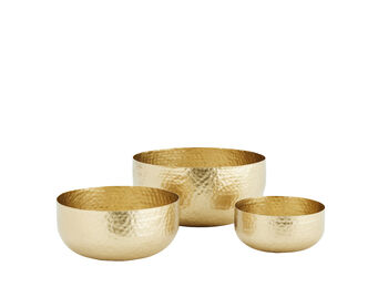 Set Of Three Hammered Gold Pots, 2 of 2