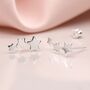 Sterling Silver Star Trio Climber Stud Earrings, thumbnail 3 of 6