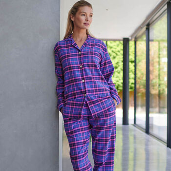 Women's 'Lomond' Tartan Brushed Cotton Pyjama Set, 2 of 4