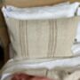 Oblong, Natural, Hemp, Neutral, Woven, Grain Sack, Striped Cushion With Cotton Reverse Duo Of Brown Stripes, thumbnail 5 of 5