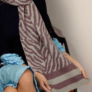 Bold Zebra Stripe Knit Scarf, 7 of 10