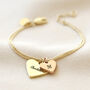 Personalised Double Wide Heart Charm Bracelet, thumbnail 5 of 7