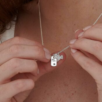 Maltipoo Dog Personalised Silver Necklace, 2 of 9
