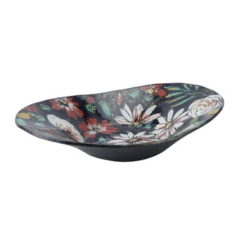 Twilight Bloom Glass Large Oval Bowl In Gift Box, 3 of 3