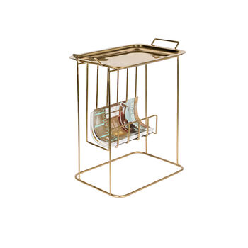 Gold Tray Table With Magazine Holder, 4 of 5