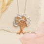 Long Mixed Metal Tree Of Life Pendant Statement Necklace, thumbnail 1 of 4