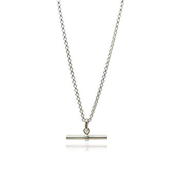 Sterling Silver Or Gold Plated T Bar Necklace, 4 of 7
