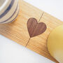 Set Of Two Personalised Heart Cut Out Coasters, thumbnail 2 of 5