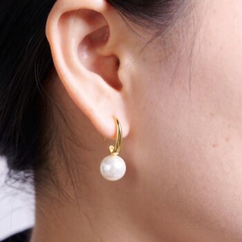 Womens Freshwater Pearl Drop Earrings, 3 of 9