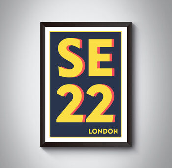 Se22 East Dulwich London Postcode Art Print, 5 of 6