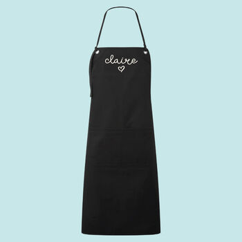 Personalised Modern Neck Tie Apron With Heart, 4 of 8