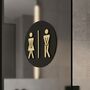Funny Unisex Toilet Door Black Sign With Raised Design, thumbnail 4 of 5