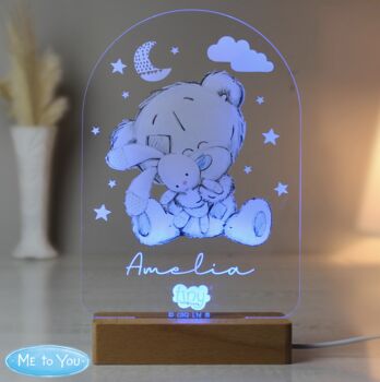 Personalised Tiny Tatty Teddy Wooden Based LED Light, 3 of 4