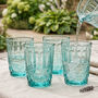 Set Of Four Vintage Embossed Tumblers, thumbnail 3 of 6