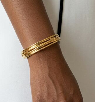 Nami 18 K Gold Plated Twist Bangle, 5 of 5