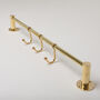 Solid Brass Kitchen Hook Rail | Polished Brass, thumbnail 4 of 5