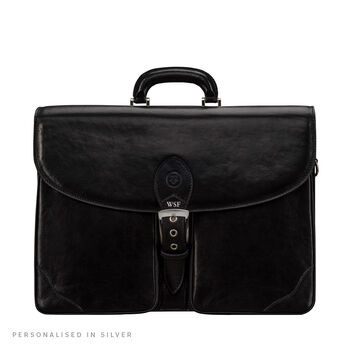 Personalised Men's Large Leather Briefcase 'Tomacelli2', 4 of 10