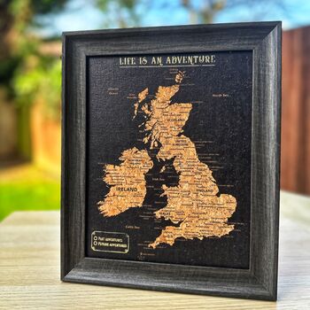 Pinnable Places I've Been Visited UK Cork Map Gift, 3 of 7