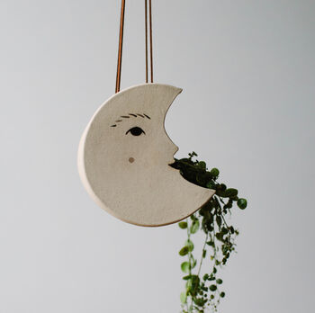 La Lune Ceramic Moon Hanging Planter, 4 of 5