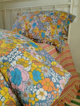 Vintage Floral Organic Cotton Single Duvet Cover, 2 of 3