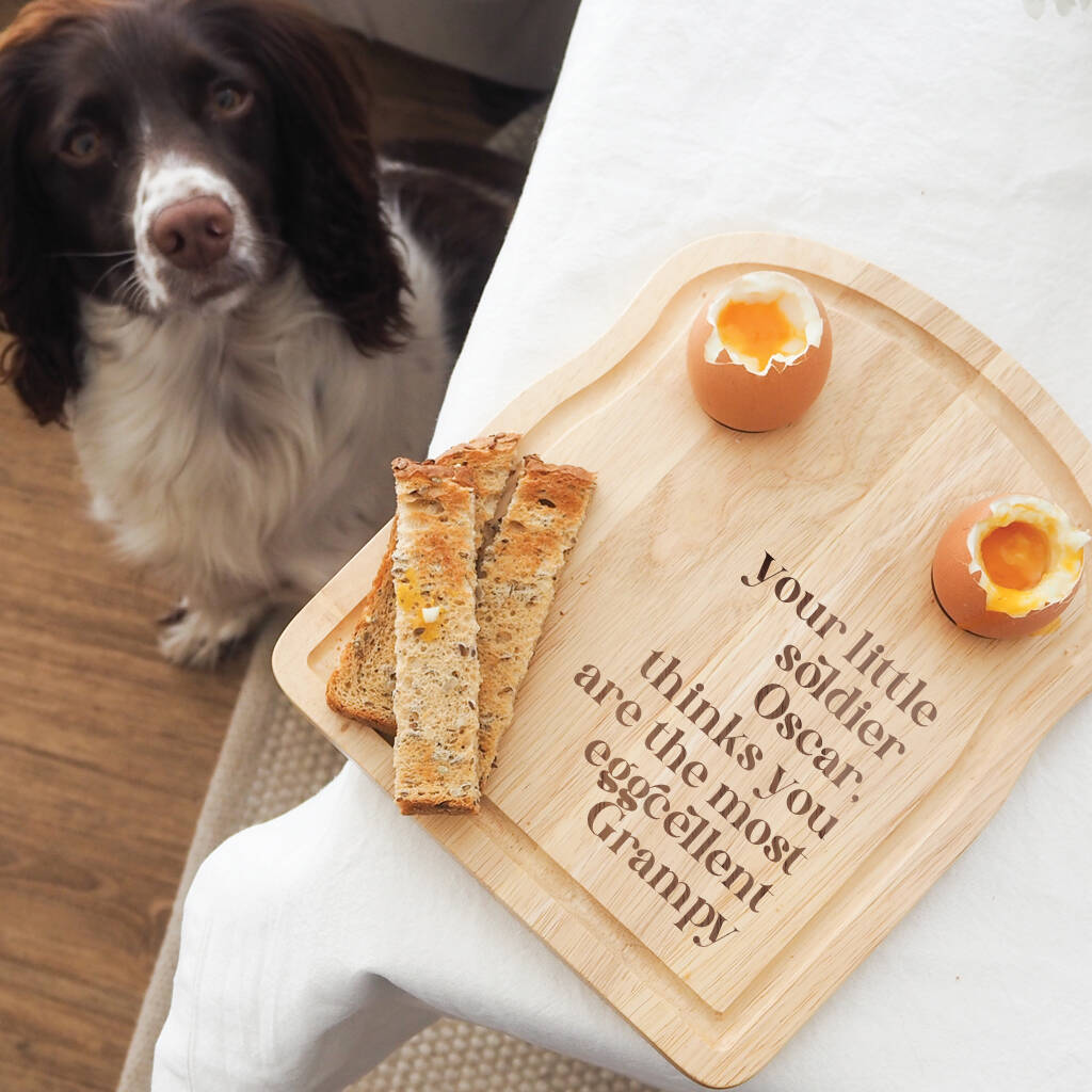 Personalised Wooden Egg And Toast Board For Grandad, 1 of 3