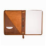 Personalised Zip Up A4 Leather Portfolio In Brown, thumbnail 3 of 8