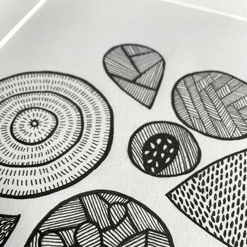 Personalised A4 Abstract Patterned Ink Drawing, 5 of 6