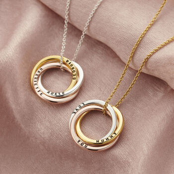 Personalised Mixed Gold Russian Ring Necklace, 6 of 12