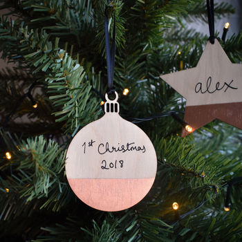 Personalised Bauble And Star Christmas Tree Decorations, 4 of 6