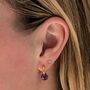 Amethyst Teardrop February Birthstone Earrings, Gold, thumbnail 4 of 6