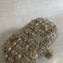 Dark Gold Handcrafted Embroidered Oval Clutch Bag, thumbnail 6 of 10