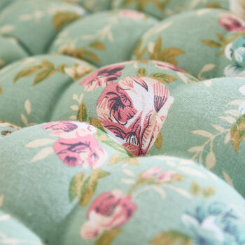 Green Floral Padded Mattress Cushion, 3 of 6