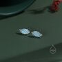 Enamel Beech Leaf Stud Earrings In Sterling Silver, thumbnail 7 of 11