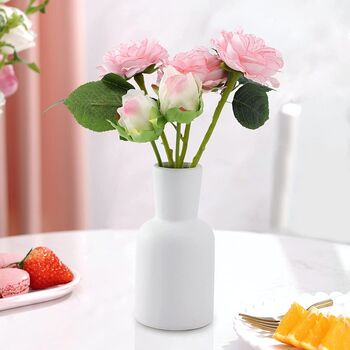 Set Of Two White And Pink Ceramic Vase, 4 of 7