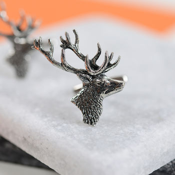 Stag Head Cufflinks By Bobby Rocks Notonthehighstreet Com   Normal Stag Head Cufflinks 