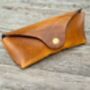 Personalised Burnt Tan Leather Glasses Case, thumbnail 1 of 11