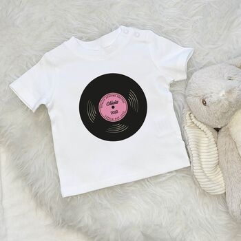 'Totally Awesome Records' Personalised Baby T Shirt, 2 of 5