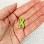 Lime Green Awareness Ribbon Bracelet Wristband, thumbnail 8 of 9